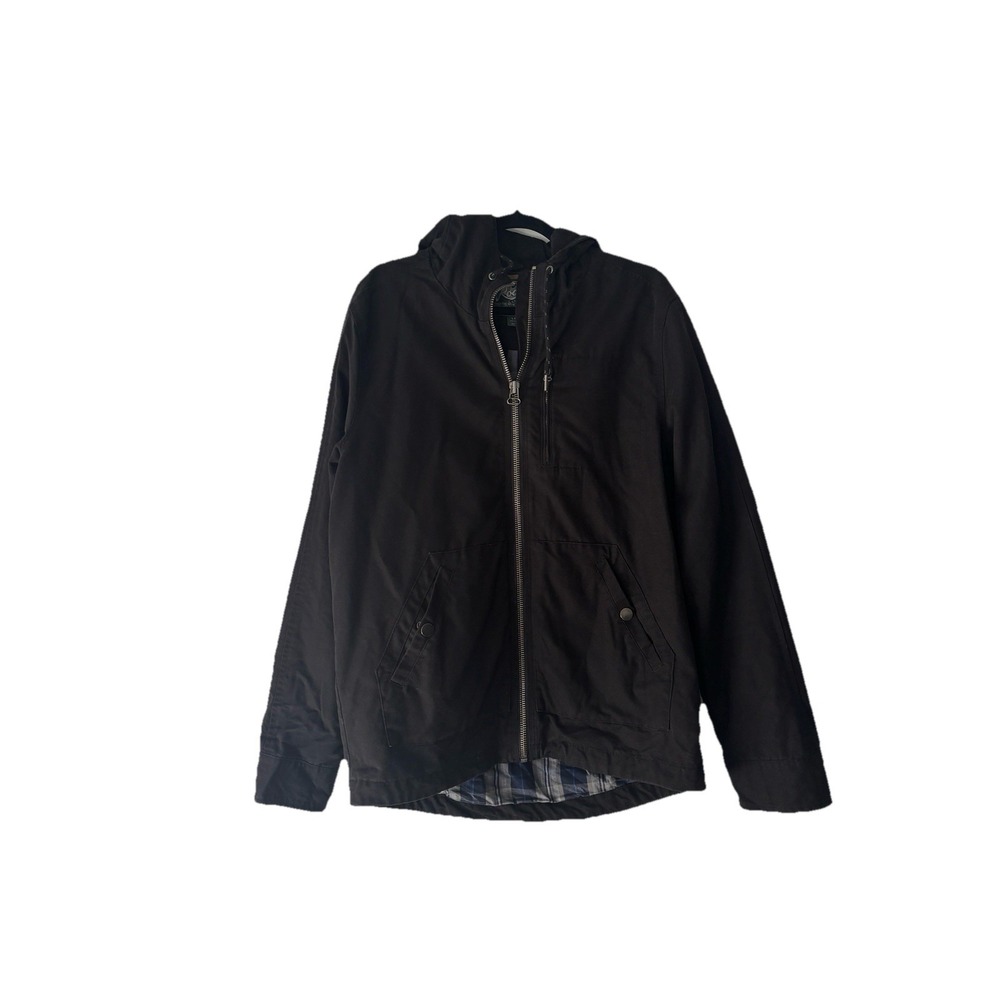Roots Canada Authentic Sporting Goods Men's Black Hooded Jacket Size‎ Large